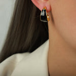 18K gold retro luxury crescent-shaped design versatile earrings - QH Clothing