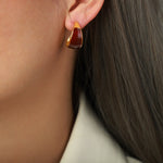 18K gold retro luxury crescent-shaped design versatile earrings - QH Clothing