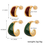 18K gold retro luxury crescent-shaped design versatile earrings - QH Clothing