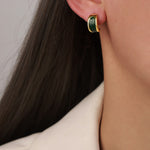 18K gold retro luxury crescent-shaped design versatile earrings - QH Clothing