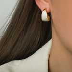 18K gold retro luxury crescent-shaped design versatile earrings - QH Clothing