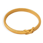 18K gold personalized retro lines with cross design versatile bracelet - QH Clothing