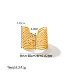 18K Gold Cross-Sense Design Open Ring - QH Clothing