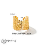 18K Gold Cross-Sense Design Open Ring - QH Clothing