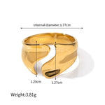 18K Gold Curved Opening Versatile Ring - QH Clothing