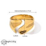 18K Gold Curved Opening Versatile Ring - QH Clothing