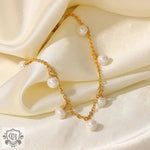 18K Gold Dazzling Bead Tassel Pendant Anklet - QH Clothing