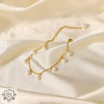 18K Gold Dazzling Bead Tassel Pendant Anklet - QH Clothing