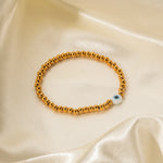 18k gold trendy personalized devil's eye bracelet with beaded design - QH Clothing