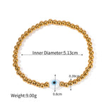 18k gold trendy personalized devil's eye bracelet with beaded design - QH Clothing