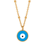 18k gold vintage personalized devil eye design pendant necklace - QH Clothing