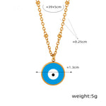 18k gold vintage personalized devil eye design pendant necklace - QH Clothing