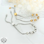 18K gold exquisite and noble round beads with cylindrical diamond design bracelet - QH Clothing