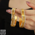 18K gold exquisite and dazzling versatile bracelet with diamonds on both sides and hollow design - QH Clothing