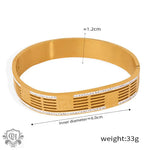 18K gold exquisite and dazzling versatile bracelet with diamonds on both sides and hollow design - QH Clothing