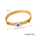 18K gold exaggerated devil’s eye diamond-set bracelet with sawtooth hollow design - QH Clothing