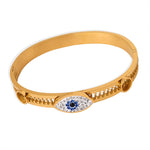 18K gold exaggerated devil’s eye diamond-set bracelet with sawtooth hollow design - QH Clothing