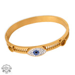 18K gold exaggerated devil’s eye diamond-set bracelet with sawtooth hollow design - QH Clothing