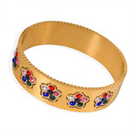 18K gold classic fashionable floral diamond design versatile bracelet - QH Clothing