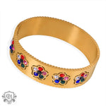 18K gold classic fashionable floral diamond design versatile bracelet - QH Clothing