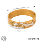 18K gold trendy and unique hollow flower and diamond design palace style bracelet - QH Clothing