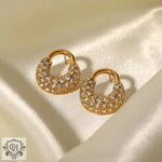 18K Gold Diamond Hoop Earrings - QH Clothing