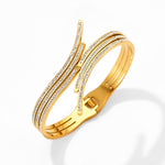 18K gold trendy and creative irregular-shaped diamond design bracelet - QH Clothing