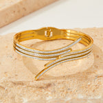 18K gold trendy and creative irregular-shaped diamond design bracelet - QH Clothing