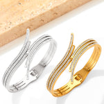 18K gold trendy and creative irregular-shaped diamond design bracelet - QH Clothing