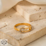 18K Gold Diamond Paperclip Ring - QH Clothing