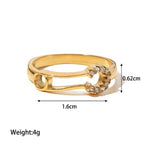 18K Gold Diamond Paperclip Ring - QH Clothing