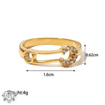 18K Gold Diamond Paperclip Ring - QH Clothing