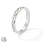 18K Gold Diamond Pattern Zircon Inlaid Ring - QH Clothing