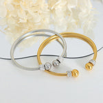 Exquisite and noble 18K gold diamond-set and round bead design versatile bracelet - QH Clothing