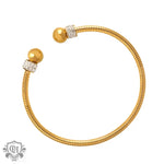 Exquisite and noble 18K gold diamond-set and round bead design versatile bracelet - QH Clothing