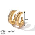 18K Gold Diamond Stripe Earrings - QH Clothing