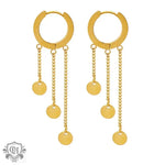 18k Gold Disc Tassel Earrings - QH Clothing