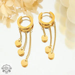 18k Gold Disc Tassel Earrings - QH Clothing