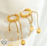 18k Gold Disc Tassel Earrings - QH Clothing