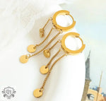 18k Gold Disc Tassel Earrings - QH Clothing