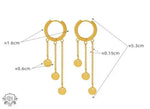 18k Gold Disc Tassel Earrings - QH Clothing