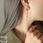 18k Gold Disc Tassel Earrings - QH Clothing