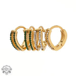 18K Gold Double Circle Diamond Earrings - QH Clothing