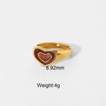 18K Gold Double Heart Gemstone Ring - QH Clothing