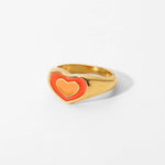 18K Gold Double Heart Gemstone Ring - QH Clothing