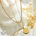 18K Gold Double Layer Geometric Necklace - QH Clothing