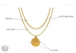 18K Gold Double Layer Geometric Necklace - QH Clothing