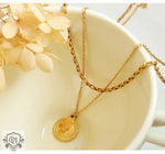 18K Gold Double Layer Geometric Necklace - QH Clothing