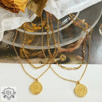 18K Gold Double Layer Geometric Necklace - QH Clothing