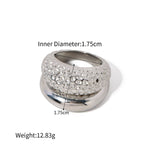 18k gold classic and fashionable double-layer hammered design ring - QH Clothing